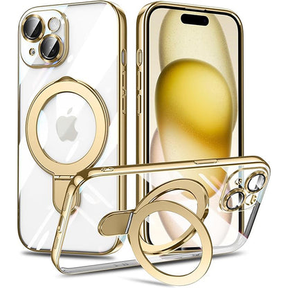 スマホケース MagSafe対応 iPhone ソフト ケース リング付き 耐衝撃 メッキ バンパー ストラップホール Eyemaq