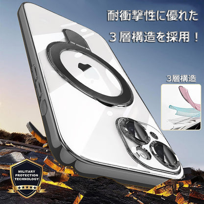 スマホケース MagSafe対応 iPhone ソフト ケース リング付き 耐衝撃 メッキ バンパー ストラップホール Eyemaq