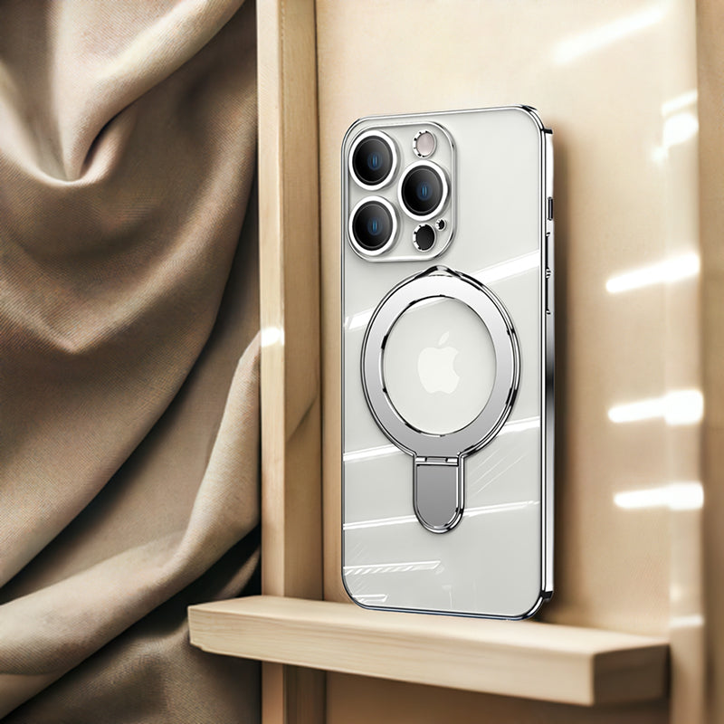 スマホケース MagSafe対応 iPhone ソフト ケース リング付き 耐衝撃 メッキ バンパー ストラップホール Eyemaq