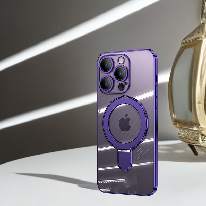 スマホケース MagSafe対応 iPhone ソフト ケース リング付き 耐衝撃 メッキ バンパー ストラップホール Eyemaq