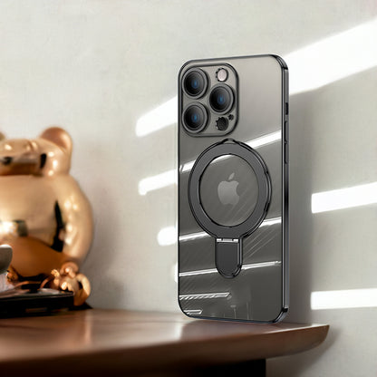 スマホケース MagSafe対応 iPhone ソフト ケース リング付き 耐衝撃 メッキ バンパー ストラップホール Eyemaq