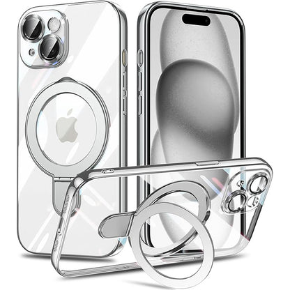 スマホケース MagSafe対応 iPhone ソフト ケース リング付き 耐衝撃 メッキ バンパー ストラップホール Eyemaq