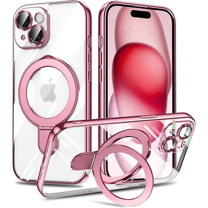 スマホケース MagSafe対応 iPhone ソフト ケース リング付き 耐衝撃 メッキ バンパー ストラップホール Eyemaq