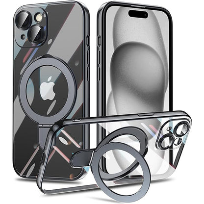 スマホケース MagSafe対応 iPhone ソフト ケース リング付き 耐衝撃 メッキ バンパー ストラップホール Eyemaq