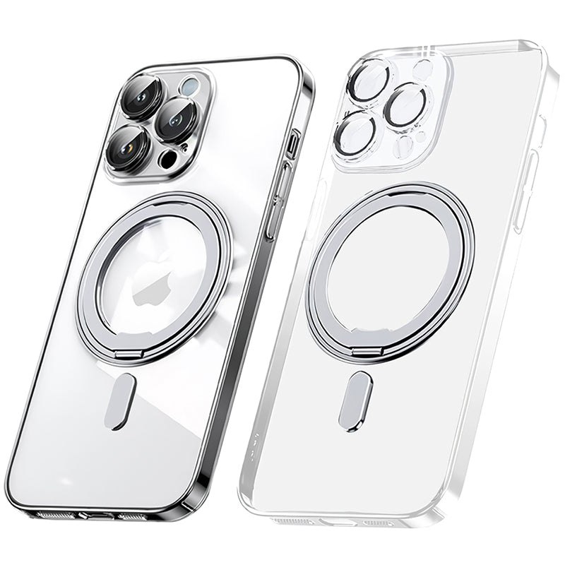 MagSafe対応 iPhone セミ ハード ケース リング付き 超薄型 メッキ バンパー ストラップホール スマホケース Eyemaq