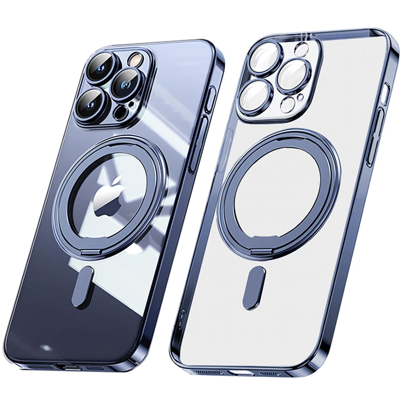 MagSafe対応 iPhone セミ ハード ケース リング付き 超薄型 メッキ バンパー ストラップホール スマホケース Eyemaq