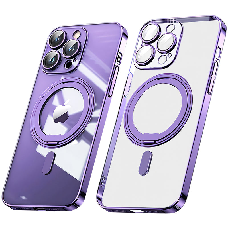 MagSafe対応 iPhone セミ ハード ケース リング付き 超薄型 メッキ バンパー ストラップホール スマホケース Eyemaq