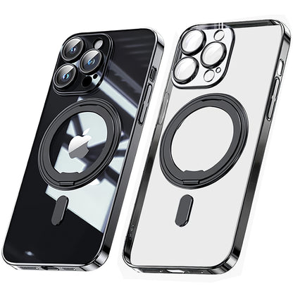 MagSafe対応 iPhone セミ ハード ケース リング付き 超薄型 メッキ バンパー ストラップホール スマホケース Eyemaq