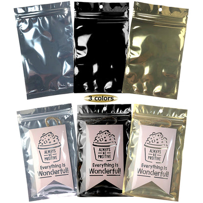 アルミ袋 ギフト袋 パッケージ ラッピング ジップロック チャック袋 包装 透明窓 保存 小分け 厚手 出品お役立ち 3色 5サイズ